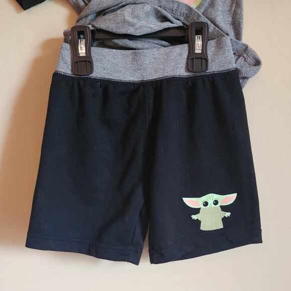 Star Wars Baby Yoda Pajamas Shorts Set Black And Grey Size 3T - Picture 5 of 7